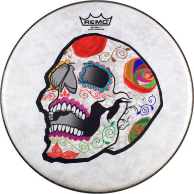 Remo ArtBEAT Artist Collection Drumhead - José Pasillas, Candy Skull